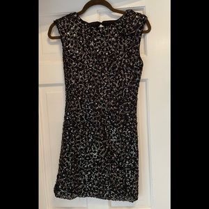 Black and gold sequin cocktail dress
